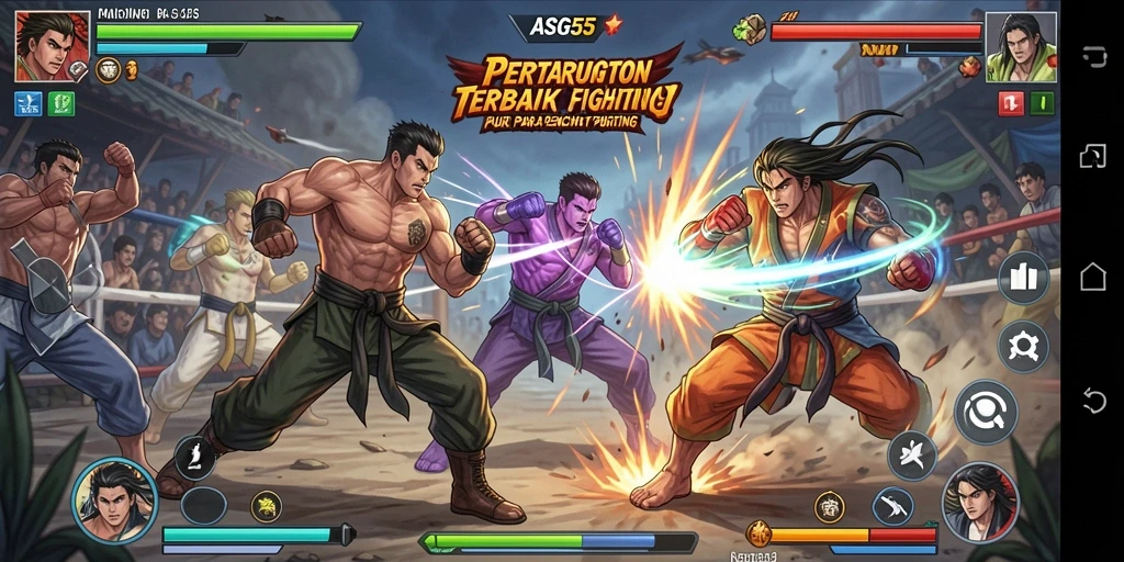 Gameplay ASG55 yang penuh aksi dengan pertarungan mendebarkan.