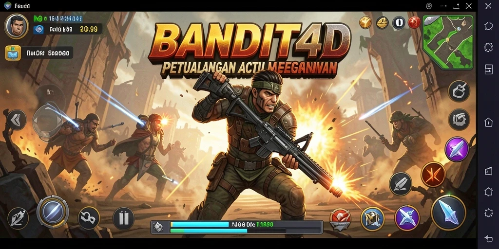 Tampilan gameplay BANDIT4D yang penuh aksi dan petualangan seru.