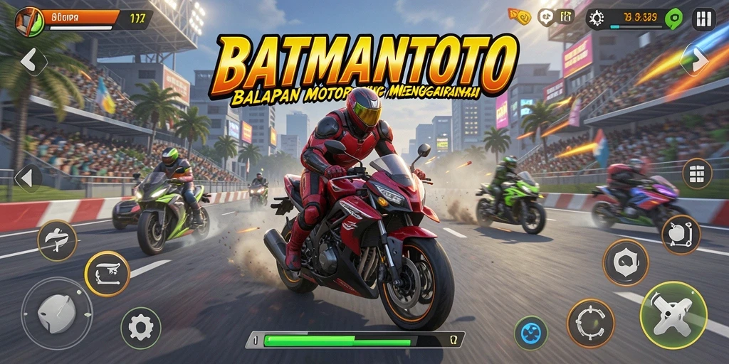 Tampilan gameplay mendebarkan dalam balapan motor