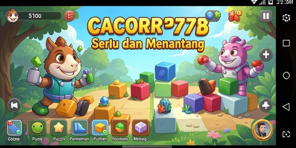Tampilan gameplay seru dari CACOR78 dengan teka-teki menarik.