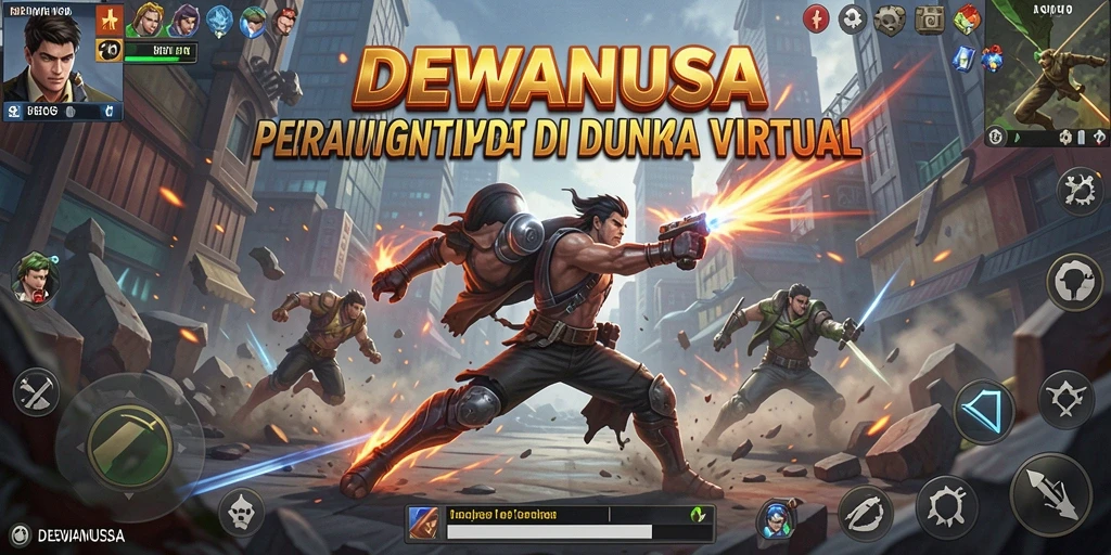 Screenshot utama DEWANUSA yang menunjukkan aksi pertarungan yang mendebarkan.