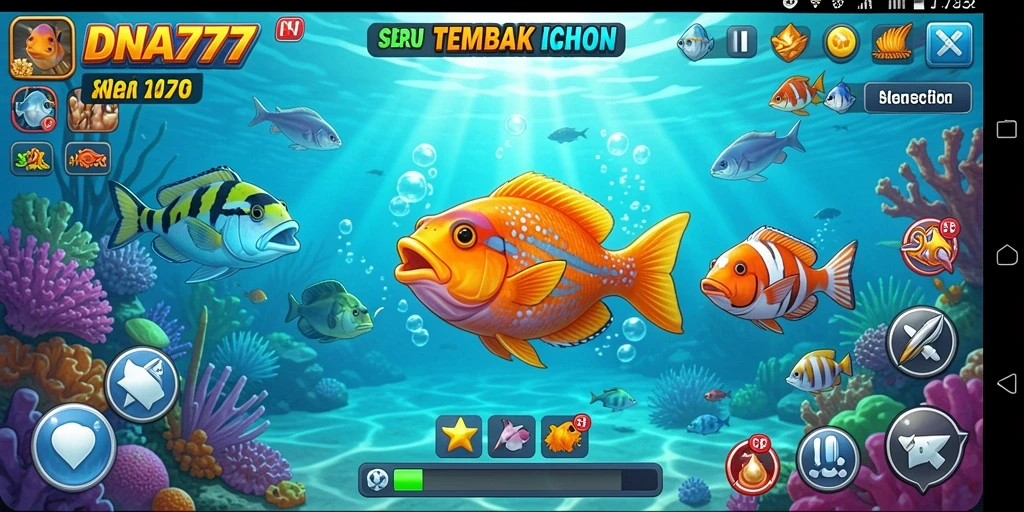 Screenshot gameplay <strong>DNA777</strong> yang penuh aksi tembak ikan.