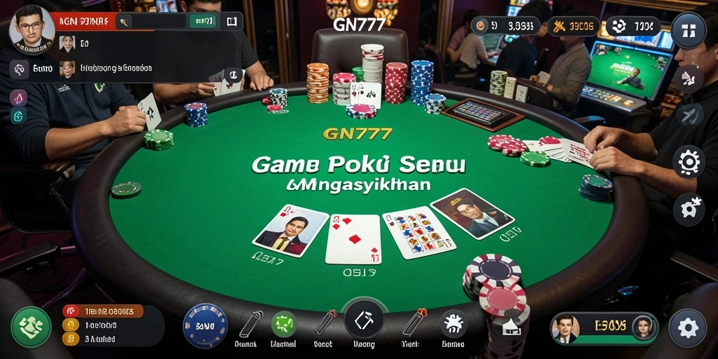 Screenshot dari gameplay Poker yang menarik dan seru.
