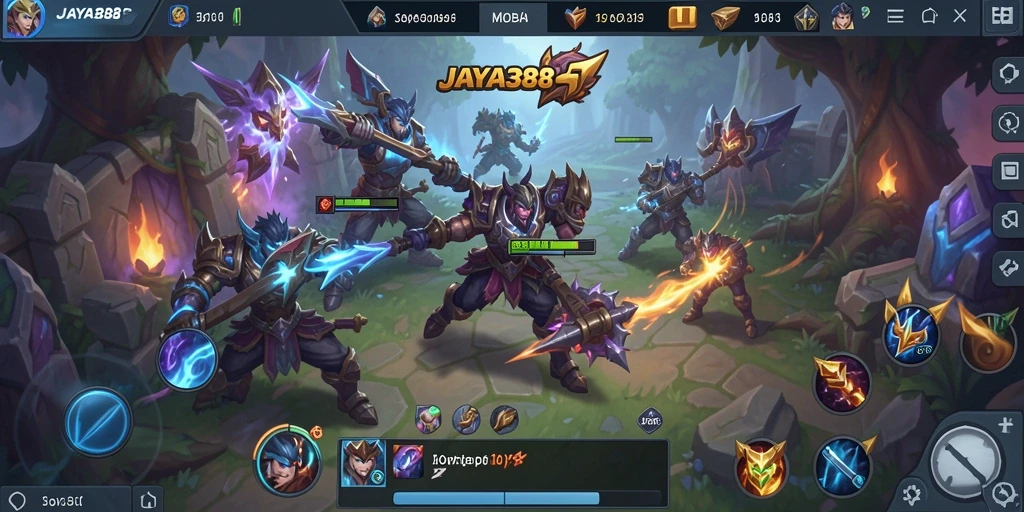 Tampilan gameplay seru dalam JAYA388 dengan aksi MOBA yang intens.
