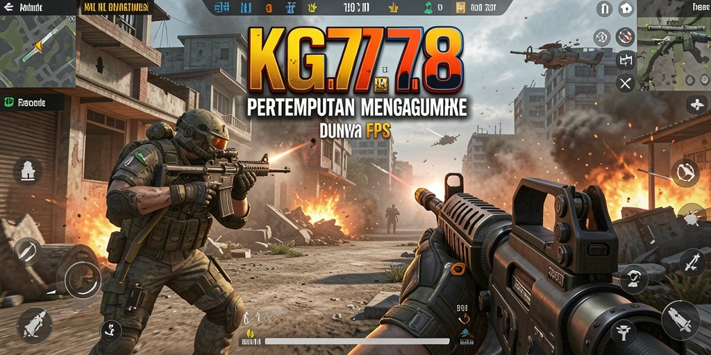 Screenshot utama KG778 menunjukkan aksi tembak-menembak yang intens.