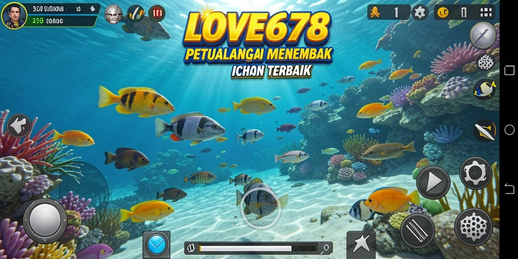 Tampilan gameplay LOVE678 dengan aksi menembak ikan yang dinamis.