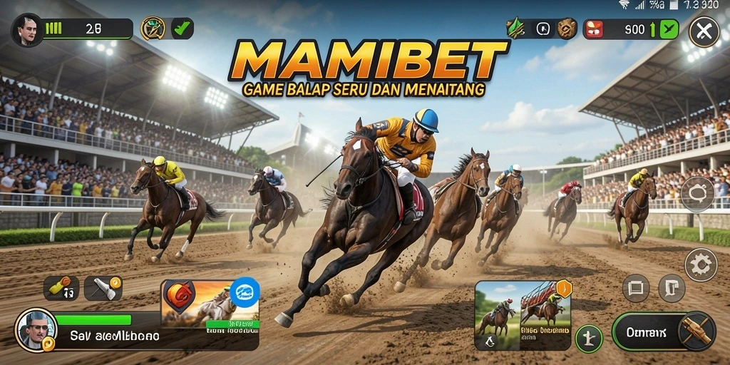 Screenshot gameplay MAMIBET menampilkan aksi balapan yang mendebarkan.