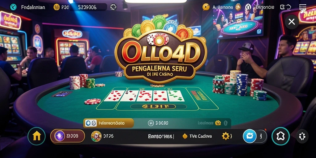 Screenshot utama OLLO4D menampilkan dealer live yang berinteraksi dengan pemain.