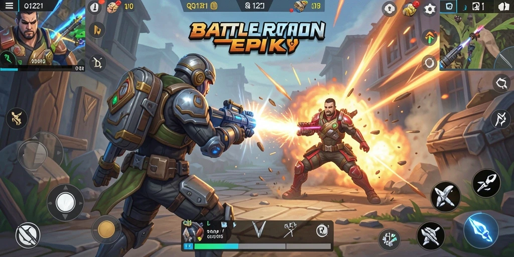 Gameplay mendebarkan dalam pertempuran Battle Royale.