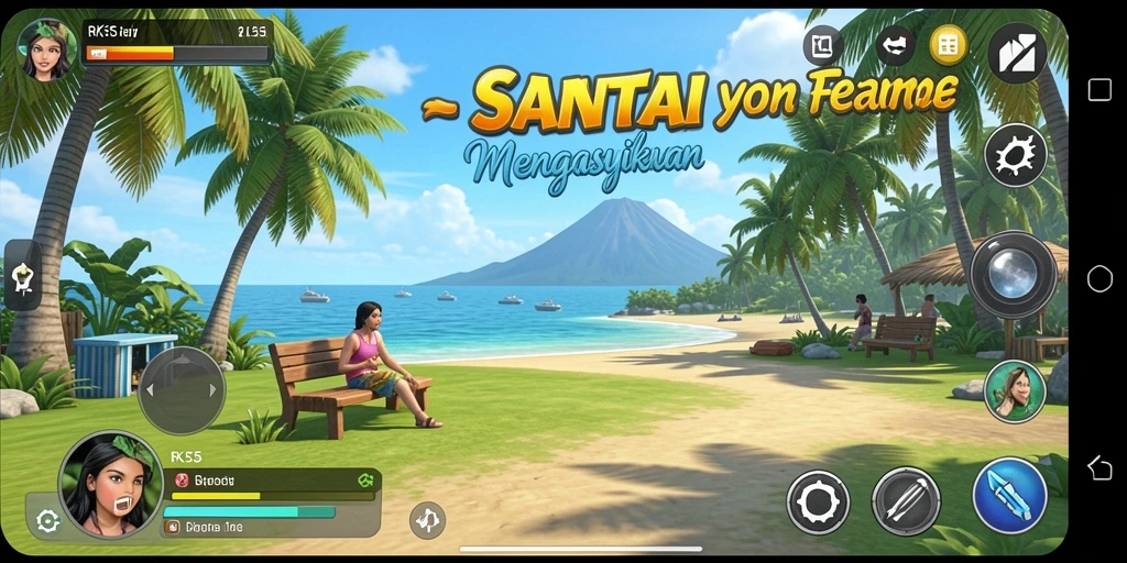 Screenshot menunjukkan gameplay santai RK55 yang menarik.