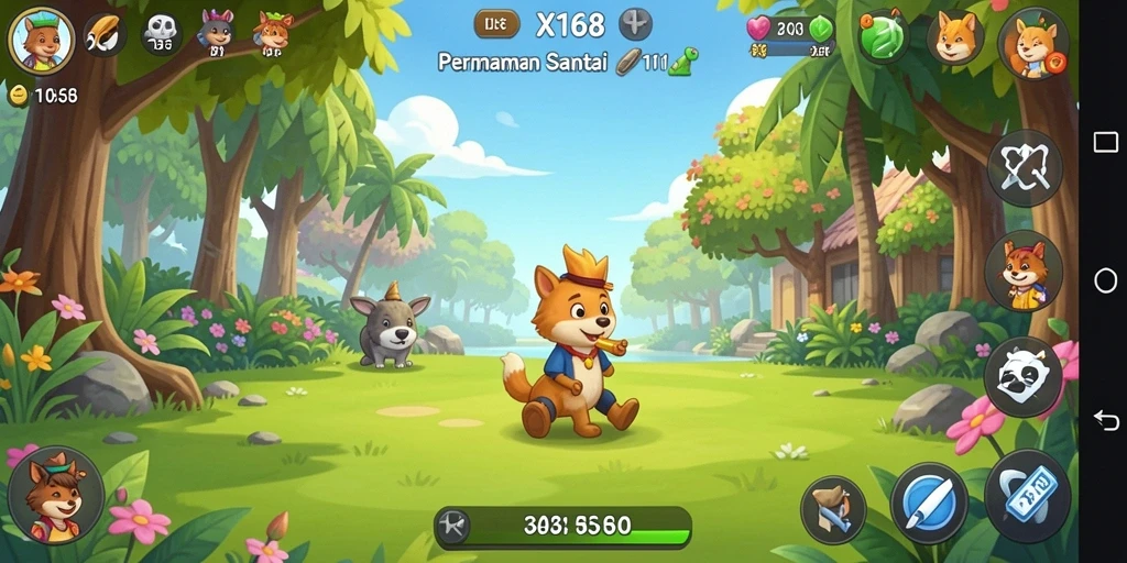 Screenshot X168 menunjukkan keseruan gameplay santai dan interaktif.