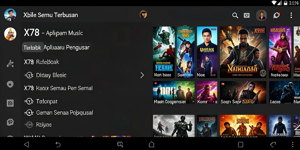 Tampilan gameplay X78 dengan antarmuka musik yang interaktif.